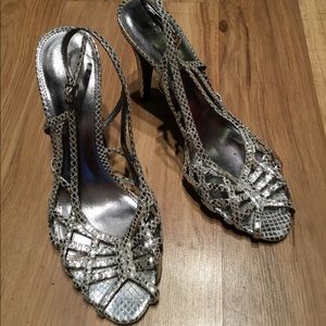 Calvin Klein metallic heel
